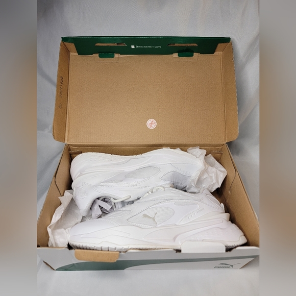 Puma RS-Z Leather Trainer Thriple White Sneaker Womans To youth Sizes - Picture 3 of 7